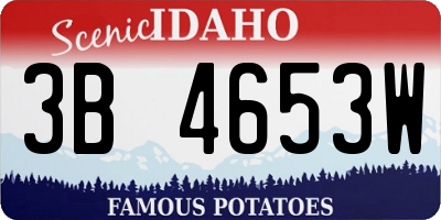 ID license plate 3B4653W