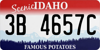 ID license plate 3B4657C