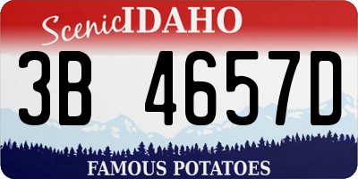 ID license plate 3B4657D