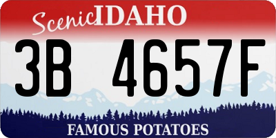 ID license plate 3B4657F