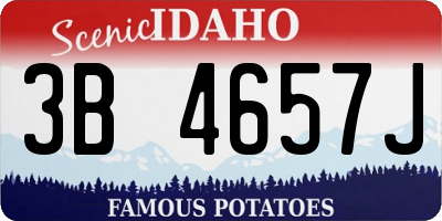 ID license plate 3B4657J