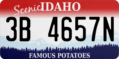 ID license plate 3B4657N