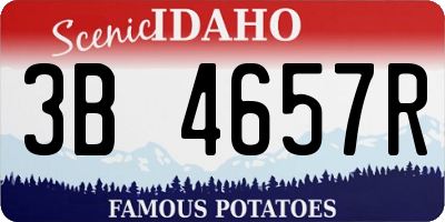 ID license plate 3B4657R