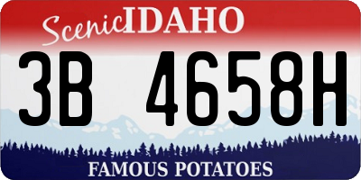 ID license plate 3B4658H
