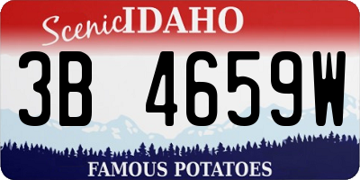 ID license plate 3B4659W