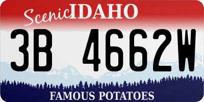 ID license plate 3B4662W