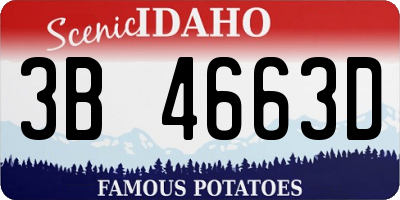 ID license plate 3B4663D