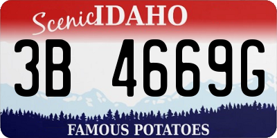 ID license plate 3B4669G