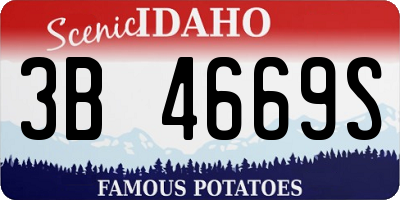 ID license plate 3B4669S