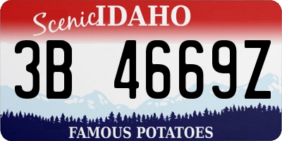 ID license plate 3B4669Z