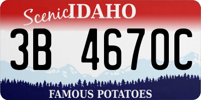 ID license plate 3B4670C