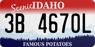 ID license plate 3B4670L