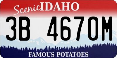 ID license plate 3B4670M