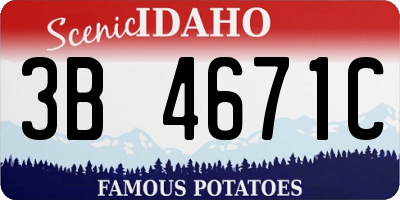 ID license plate 3B4671C