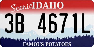 ID license plate 3B4671L