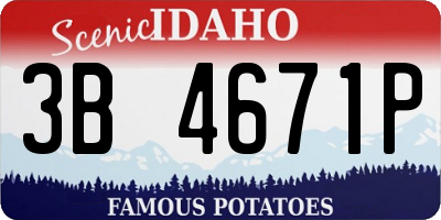 ID license plate 3B4671P