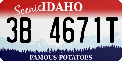 ID license plate 3B4671T