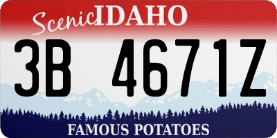 ID license plate 3B4671Z