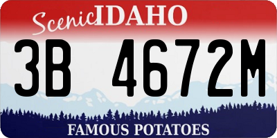 ID license plate 3B4672M