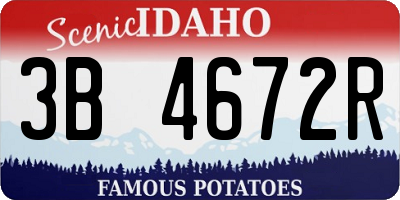 ID license plate 3B4672R