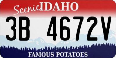 ID license plate 3B4672V