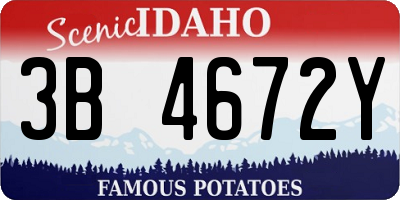 ID license plate 3B4672Y