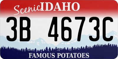 ID license plate 3B4673C