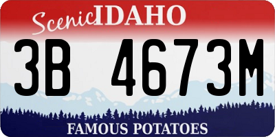 ID license plate 3B4673M