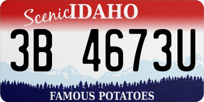 ID license plate 3B4673U