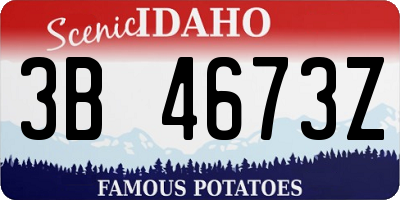 ID license plate 3B4673Z