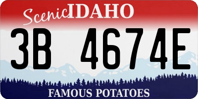 ID license plate 3B4674E