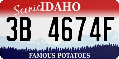 ID license plate 3B4674F