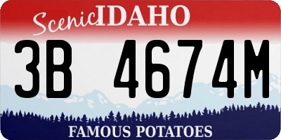 ID license plate 3B4674M