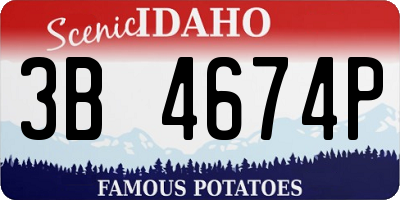ID license plate 3B4674P