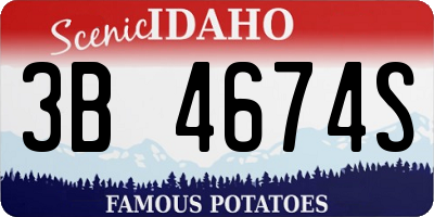 ID license plate 3B4674S