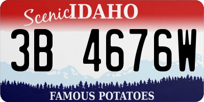 ID license plate 3B4676W