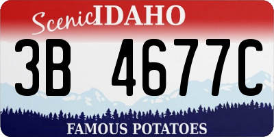 ID license plate 3B4677C