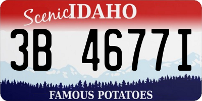 ID license plate 3B4677I