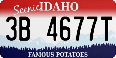 ID license plate 3B4677T