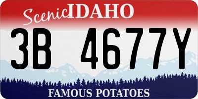ID license plate 3B4677Y