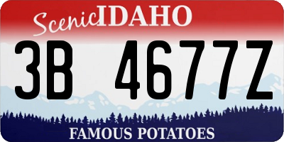 ID license plate 3B4677Z
