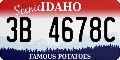 ID license plate 3B4678C