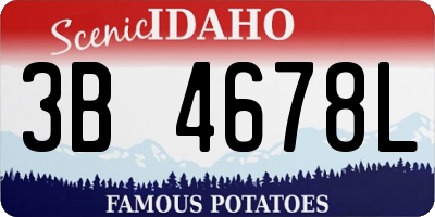 ID license plate 3B4678L