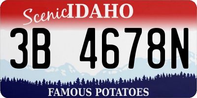 ID license plate 3B4678N