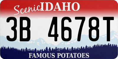 ID license plate 3B4678T