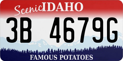 ID license plate 3B4679G