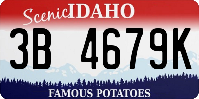 ID license plate 3B4679K