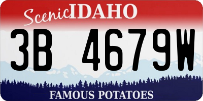 ID license plate 3B4679W