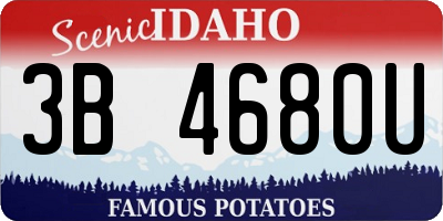 ID license plate 3B4680U