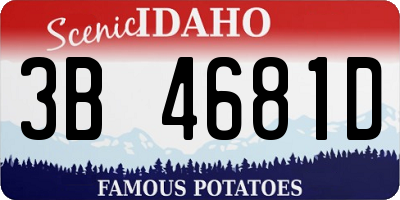 ID license plate 3B4681D